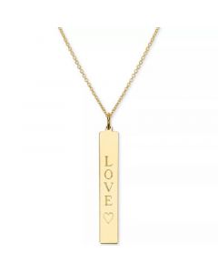 Engraved Love Bar Pendant Necklace in 14k Gold over Silver, 18" (also available in Sterling Silver)