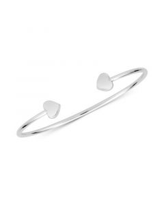 Polished Heart Cuff Bangle Bracelet