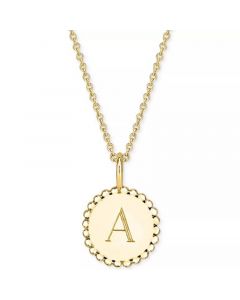 Initial Medallion Pendant Necklace in 14k Gold-Plated Sterling Silver, 18"