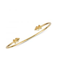 Polished Decorative Cuff Bangle Bracelet in 14K Gold-plated Sterling Silver