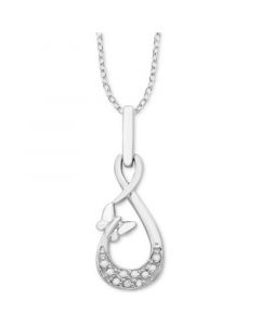 Diamond Butterfly Infinity 18" Pendant Necklace (1/10 ct. t.w.) in Sterling Silver