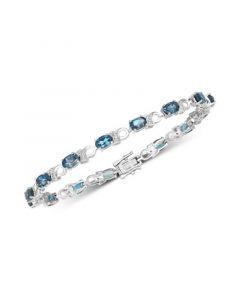 London Blue Topaz (7-1/2 ct. t.w.) & Diamond Accent Bracelet in Sterling Silver