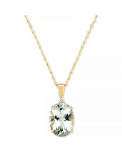 Prasiolite (4-1/2 ct. t.w.) & Diamond Accent 18" Pendant Necklace in 14k Gold (Also in Smoky Quartz)