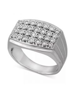 Men's Diamond Cluster Ring (1/2 ct. t.w.) in Sterling Silver or 14k Gold-Plated Silver