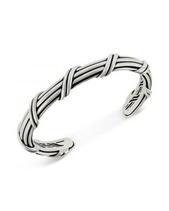 Overlap Cuff Bangle Bracelet in Sterling Silver