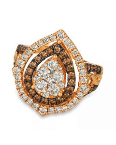 Chocolate & Nude™ Diamond Cluster Halo Ring (1-9/10 ct. t.w.) in 14k Rose, Yellow or White Gold