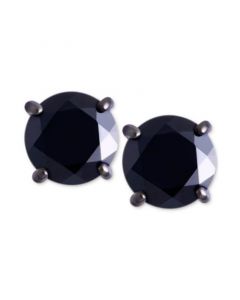 Men's Black Sapphire Stud Earrings (2 ct. t.w.) in Black Rhodium-Plated Sterling Silver