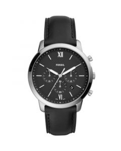 Men's Neutra Chronograph Black Leather Strap Watch 44mm