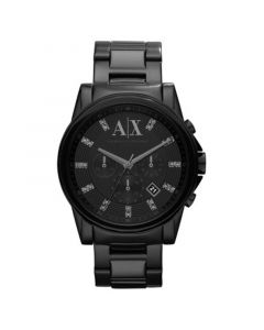 Men's Chronograph Black Stainless Steel Bracelet Watch 45mm