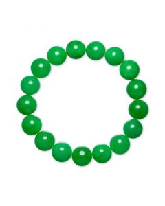 Dyed Green Jade (12mm) Beaded Stretch Bracelet