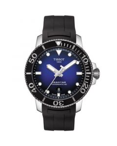 Men's Swiss Automatic Seastar 1000 Powermatic 80 Black Rubber Strap Diver Watch 43mm