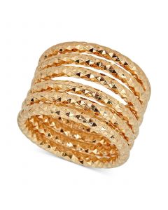 Textured Multi-Band Ring in 14k Gold-Plated Sterling Silver