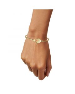 Heart & Key Tubogas Bangle Bracelet in 14k Gold-Plated Sterling Silver