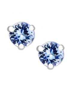 14k White Gold, Round Tanzanite Stud Earrings (3/4 ct. t.w.)