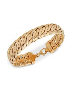 Wide Fancy Link Chain Bracelet in 14k Gold