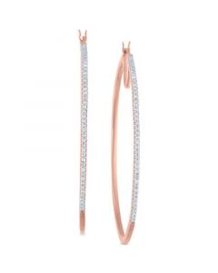 Diamond Hoop Earrings (1/2 ct. t.w.) in 14k Rose Gold-Plated Sterling Silver