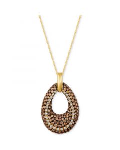 Chocolatier® Diamond Open Teardrop Pendant Necklace (1-9/10 ct. t.w.) in 14k Gold