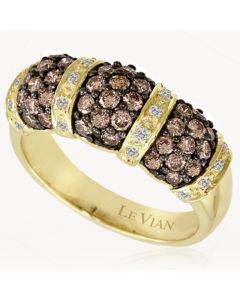 Vanilla Diamonds® (1/10 ct. t.w.) and Chocolate Diamonds® (1 ct. t.w.) Ring in 14k Gold