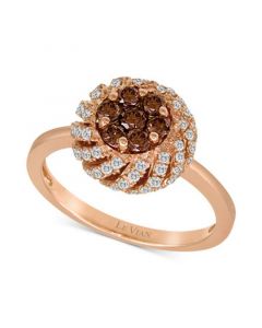 Chocolatier® Diamond Cluster Ring (3/4 ct. t.w.) in 14k Rose Gold