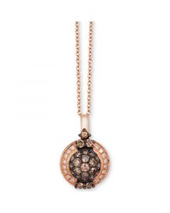 Chocolatier® Diamond Cluster 18" Pendant Necklace (5/8 ct. t.w.) in 14k Rose Gold