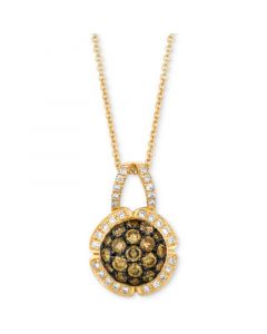 Chocolatier® Diamond Cluster 18" Pendant Necklace (7/8 ct. t.w.) in 14k Gold