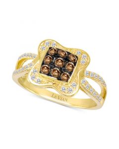 Chocolatier® Diamond Cluster Ring (1/2 ct. t.w.) in 14k Gold