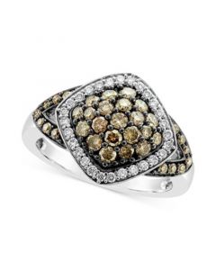 Chocolate Diamond® (3/4 ct. t.w.) & Vanilla Diamond® (1/5 ct. t.w.) Ring in 14k White Gold