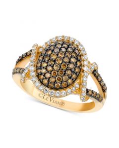 Chocolatier® Diamond Oval Cluster Ring (1 ct. t.w.) in 14k Gold