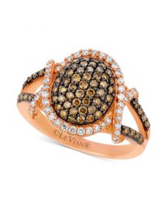 Chocolatier® Diamond Oval Cluster Ring (1 ct. t.w.) in 14k Rose Gold