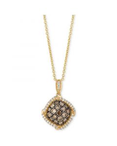 Chocolatier® Diamond Cluster 18" Pendant Necklace (5/8 ct. t.w.) in 14k Gold