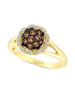 Chocolatier® Diamond Halo Cluster Ring (5/8 ct. t.w.) in 14k Gold