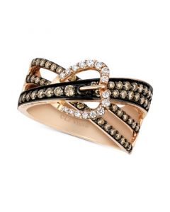 Chocolatier® Gladiator Weave™ Diamond Belt Buckle Ring (9/10 ct. t.w.) in 14k Rose Gold