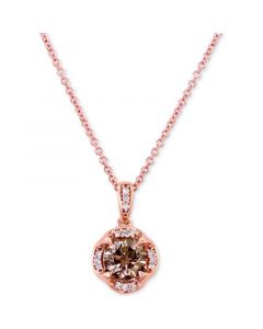 Chocolatier® Diamond 18" Pendant Necklace (3/4 ct. t.w.) in 14k Rose Gold