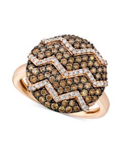 Chocolatier® Diamond Zigzag Ring (9/10 ct. t.w.) in 14k Rose Gold