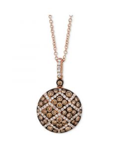 Chocolatier® Diamond Pavé 18" Pendant Necklace (7/8 ct. t.w.) in 14k Rose Gold