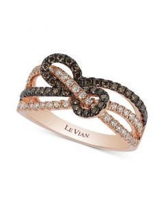 Chocolatier® Gladiator Knots™ Diamond Statement Ring (5/8 ct. t.w.) in 14k Rose Gold