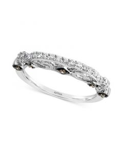 Accidental Bridal® Vanilla Diamond® (1/5 ct. t.w.) & Chocolate Diamond® Accent Band in 14k White Gold