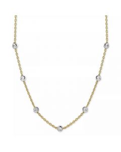 Beaded Station Chain Necklace in 18k Gold-Plated Silver, or 18k Rose Gold-Plated Silver or Sterling Silver 18" + 2" extender, Created for Macy's