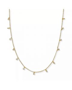 Cubic Zirconia Dangle Chain Necklace in Sterling Silver, 16" + 2" extender, Created for Macy's