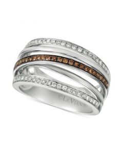 Chocolatier® Diamond Multi-Band Crisscross Ring (3/8 ct. t.w.) in 14k White Gold