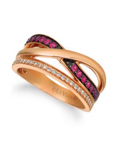 Passion Ruby™ (1/4 cttw) and Nude Diamonds™ (1/4 cttw)  Ring set in 14k rose gold