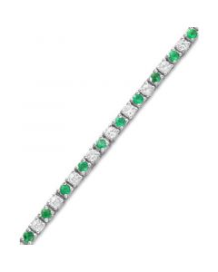 Sapphire (2-1/2 ct. t.w.) and White Sapphire (2-3/4 ct. t.w.) Bracelet in Sterling Silver (Also Available in Emerald or White Sapphire)