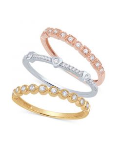 3-Pc. Set Diamond Stacking Rings (3/8 ct. t.w.) in 14k Gold, White Gold & Rose Gold