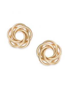 Multi-Ring Love Knot Stud Earrings in 14k Gold