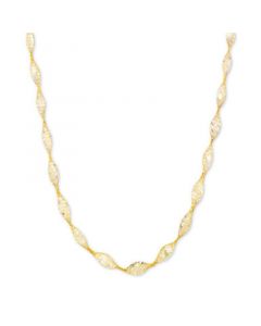 Cubic Zirconia Mesh Link 18" Collar Necklace in 14k Gold