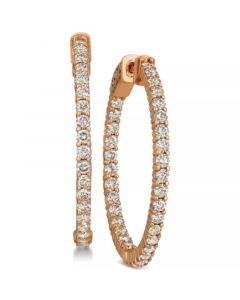 Nude Diamond In & Out Hoop Earrings (2 ct. t.w.) in 14k Rose Gold (also in Yellow Gold and White Gold)