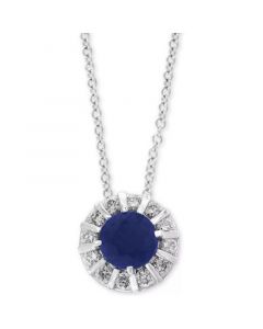 EFFY® Sapphire (3/4 ct. t.w) & Diamond (1/4 ct. t.w) 18" Pendant Necklace in 14K White Gold (Also Available in Emerald and Ruby)