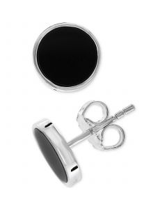 EFFY® Men's Onyx (8mm) Stud Earrings in Sterling Silver