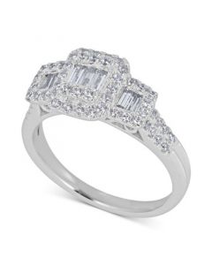 Diamond Baguette Engagement Ring (3/4 ct. t.w.) in 14k White Gold