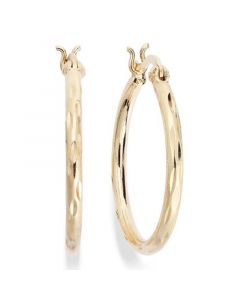 Small Diamond-Cut Hoop Earrings in 18k Gold over Sterling Silver, 1", Created for Macy's